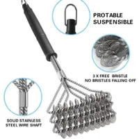 BBQ Tools Accessories Barbecue Accessorie Grill BBQ Brush Stainless Steel Wire Bristles Clean Brushes Non-stick Stains Grease Kitchen BBQ Tools 230321