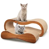 FluffyDream 2 em 1 Cat Scratcher Cardboard Cama, postagem de arranhões de gato, almofadas de placa duráveis ​​evitam danos nos móveis, grande