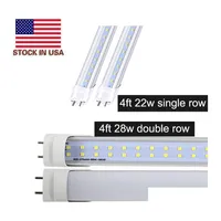 Led Tubes 18W 4Ft Lights 4 Ft T8 22W Leds Light Smd 2835 28W Double Row G13 Fluorescent Lamp Drop Delivery Lighting Bbs Dhiwl