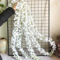 Decorative Flowers & Wreaths 120cm Artificial Wisteria Flower Vine Silk Hydrangea Rattan DIY Wedding Birthday Party Decoration