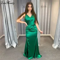 Party Dresses Attractive Mermaid Prom Long 2023 Elastic Satin Celebrity Evening Dress For Women Emerald Green Vestidos De Gala