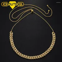 Chains 8.5mm Filled Iced Out CZ Bling Wide Miami Curb Cuban Chain Slide Adjustable Necklaces Jewelry Fashion Hip Hop For Women Gifts