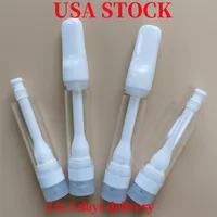 USA STOCK Full Ceramic Vape Cartridge Empty Vapes Pen Atomizer 510 Thread Cartridges 1ML 0.8ML Lead Free E Cigarettes Carts Glass Thick Oil Vaporizer Pens
