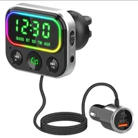BC79 Car Charger FM Transmitter Bluetooth-Compatible 5.0 Car Kit MP3 Music Audio Player Hands-Free Calling Dual USB Port
