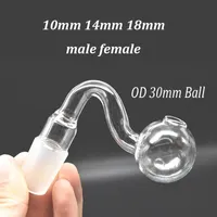High Quality Male Female Glass Oil Burner Pipe Thick Bubbler Pyrex Oil Nail Adapter Pipes with 10mm 14mm 18mm Joint for Dab Rig Bong