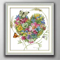 butterflies love flowers Handmade Cross Stitch Craft Tools Embroidery Needlework sets counted print on canvas DMC 14CT 11CT271k