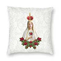 Cushion Decorative Pillow Fashion Our Lady Of Fatima Virgin Mary Cushion Cover Sofa Home Decoration Portugal Rosary Catholic Squar167T