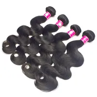 Factory Whole 10bundles lot Virgin Brazilian Body Wave Weave 1B Natural Black Human Remy Hair Weft For Black Women Forawme287A