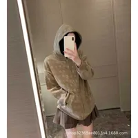 Women's Jackets Coats Cell Line Fashion Designer Brand Classic Leisure Elegant Style Jacquard Hooded Casual Loose Versatile Luxury Knit XY33