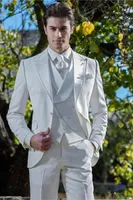Men's Suits Customize Groom Tuxedos White Men's Suit Jacket Blazers Halloween Costume Elegant For Luxury Man Suit's Wedding 223