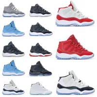 Großhandel Jmpman 11 S Kids Shoes Designer Cherry 11 Basketball-Sneaker Jungen coole graue Legende Blau gezüchtet coole graue Kinder Casual Mode Sneakers Größe: 25-35