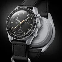 Moonswatch bioceramiczna planeta księżycowe zegarki męskie pełne funkcje Chronograf Chronograf Chronograf Misja Watch to Mercury 42mm Limited Edition zegarki z pudełkiem