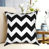 Pillow Case Black And White Chevron Stripes Pillowcase Polyester Printed Decorative Throw For Car Cushion Cover Whole 18 215f