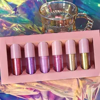 Lip Gloss 6Pcs Set Healthy Dazzle Color Lipstick Kit Glaze Convenient High Saturation