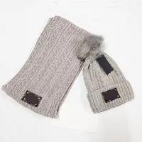 Winter Beanie Hat Scarf Set For Women Men Knitted Outdoor Warm Scarfs Hat Touch Screen Gloves Sets Skullies Beanies268G