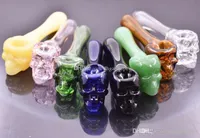 Thickness 3.8inch Skull Tobacco Glass pipe Spoon Smoking Pipes Mini glass spoon Pipes Water Pipe Hand tobacco spoon Pipes for dry herb
