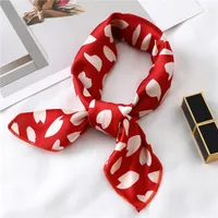 Scarves Small Silk Square Scarf For Women Fashion Print Office Lady Neck Foulard Hair Band Girl Handkerchief 2023 Designer