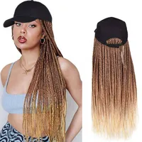 24'' Baseball Cap Braided Box Braids Wigs For Black Women Synthetic Braid Hair with Adjustable Hat1820