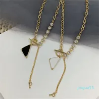 Ladies Pendant Necklaces Designer Jewelry With Diamond Womens Inverted Gold Silver Letter Chains