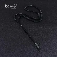 Komi Whole Catholic Orthodox 8mm Wooden Rosary Beads Brand Necklaces Religious Jesus Praying Necklaces Beads Jewelry1293u