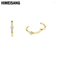 Hoop Earrings HIMEISASNG Gold Silver Color Circle For Women ZirconCharm Korean Huggie Aretes EarRing Girls Jewelry