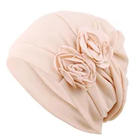 Muslim Women Turban Hat Pre-Tied Cancer Chemo Beanies Headwear Head Wrap Plated Hair Accessories269i