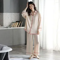 Women's Sleepwear Full Cotton Pajamas Set For Women Ladies Winter Autumn Pyjamas Long Sleeve Night Wear Soft Sleep Clothing