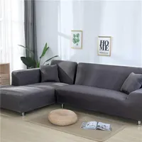 Solid Color Sofa Covers for Living Room Elastic Spandex Corner Couch Cover Stretch Slipcovers L Shape Need Buy 2pcs 210723271V
