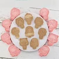 Baking Moulds 8pcs set Anime Demon Slayer Cookie Cutters Kamado Nezuko Biscuits Molds Plastic Mould Tools Cake Decorating 230321