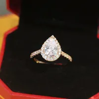 Love Ring Women's Stainless Steel Golden Charm Channel setting White Diamond Rings Silver Plated 6 7 8 9 Size Luxury Designer255K