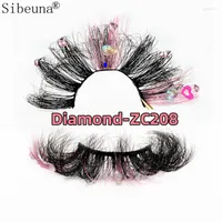 False Eyelashes Faux Mink Pink Blue Red Butterfly Diamond Lashes Fluffy Soft Wispy Natural Cross Eyelash Extension Reusable Party