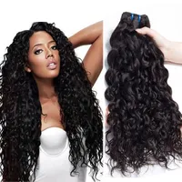 Unprocessed Brazilian Human Remy Virgin Hair Natural Wave Hair Weaves Hair Extensions Natural Color 100g bundle Double Wefts 3Bund211q