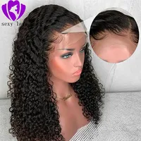 Kinky Curly Wig Brazilian Lace Front simulation Human Hair Wig With Baby Hair 13 4synthetic Lace Front Wig Pre Plucked218y
