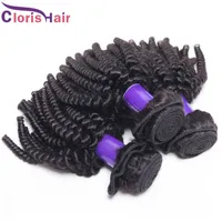 Factory Curly Brazilian Hair Weave Mix 3 Bundles Cheap Afro Kinky Curly Human Hair Extensions Unprocessed Double Machine Wef251V