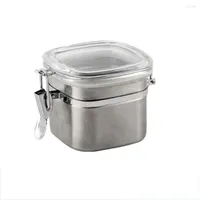Storage Bottles Stainless Steel Sealed Coffee Bean Container Snack Dried Fruit Tank Fresh Box With Buckle