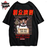 Herren-T-Shirts Aufwärtigen Kurzarm T-Shirt Hunde gedruckt Männer klassisches O-Neck lose Sommer-T-Shirt für Herren Casual T-Shirt Homme