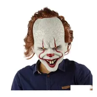 Party Masks Sile Movie Stephen Kings It 2 Joker Pennywise Mask Fl Face Horror Clown Latex Halloween Horrible Cosplay Prop Fy3766 Dro Dhyus