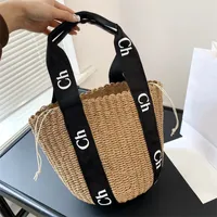 2023 Crochet Straw Beach Bags designer bag woman crossbody tote bag luxury handbag shopping totes Small Mini Print Letter Summer 5A