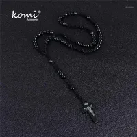 Komi Whole Catholic Orthodox 8mm Wooden Rosary Beads Brand Necklaces Religious Jesus Praying Necklaces Beads Jewelry12539