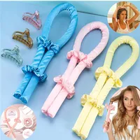 Heatless Curling Rod Headband Lazy Curler Set Soft Wave Rollers Not Damage Women Hair Curls Styling Tools Straighteners with clip232T