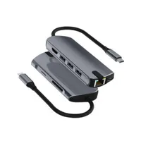 USB Hub 8 in 1 Type C Extension Dock for Computer Laptop HDMI 4K Intelligence USB3.0 TF Card 8 Ports High Speed 3D Viual Effect