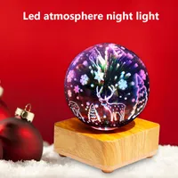 Christmas Decorations 1Pcs 3D Fireworks Night Lights LED Home Bedroom USB Table Desk Bedside Lamp Kids Children Gifts