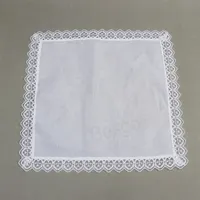 23x25cm Cotton WhiteLace Thin Handkerchief Women Wedding Gifts Party Decoration Cloth Napkins Plain Blank DIY Handkerchief