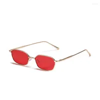 Sunglasses Seasonal Retro Metal Frame Women 2023 Color Lens Uv400