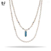 Pendant Necklaces BOJIU Women Jewelry Brand Beaded Neclaces Natural Stone Druzy NKS168