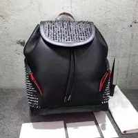 2021 New top women men Genuine leather School Backpack top Branded lamb skin spike bags with crystal black color handbags Sport Ba276m