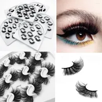 False Eyelashes 10 Pairs Multilayer Russian Strip Curl Lashes 8mm-27mm 8D Faux Mink Extensions Fake