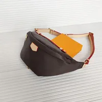 Top Quality Newest style Bumbag Cross Body Designer Shoulder Bag Brown flower PU Leather Luxury Waist Bags Temperament Fanny Pack 252v