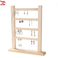 4 Layer Earrings Rack Bracelets Practical Home Jewelry Display Holder Accessories Wooden Organizer Necklaces Stand Storage Show302j