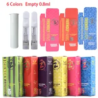 Friendly Farms Atomizers 6 Colors Packaging Empty 0.8ml Vape Cartridges 510 Thread Ceramic Coil Glass Tank Vaporizer For Thick Oil Fresh Carts Hot Selling